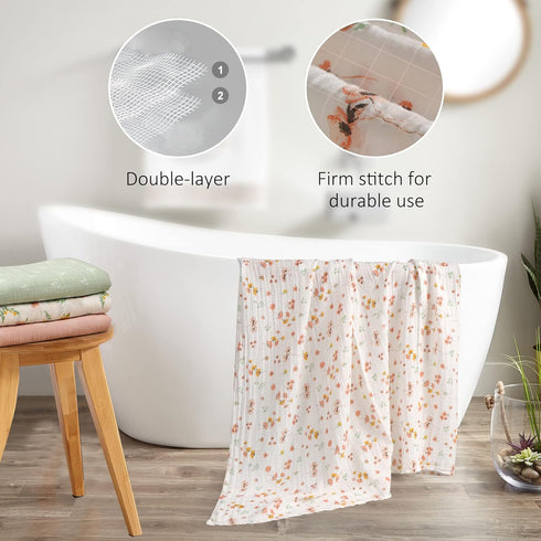 4 Packs, 47 47In Viviland Muslin Swaddle Blanket, Baby Swaddle Blanket for Boys & Girls, Nursery Receiving Blanket