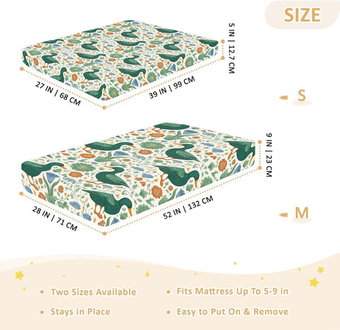 miaozhen 1 Pack 52x28 Cotton Baby Crib Sheets for Boys Girls Comfy Breathable Ghothic Mallard Tarot Style Offwhite
