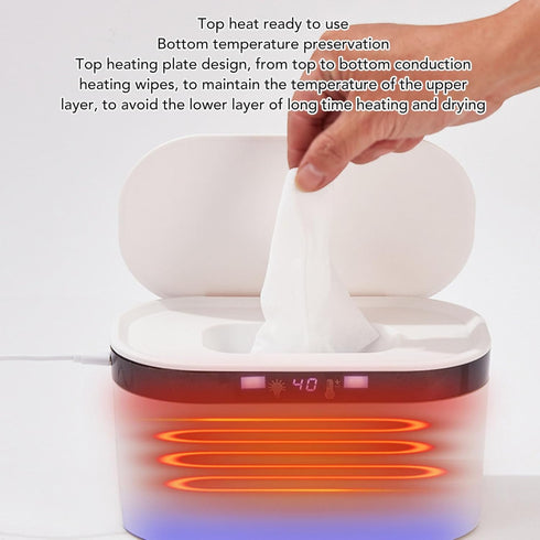 HEEPDD 3 Settings 40C 60C Baby Wipe Warmer, Temperature to with LED Display and Night Light, Large Capacity Portable