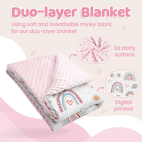 30 40 SANDJEST Rainbow Kid Blanket for Girls - x Kids Minky Blanket - Gifts for Kids on Birthday Christmas Nursery
