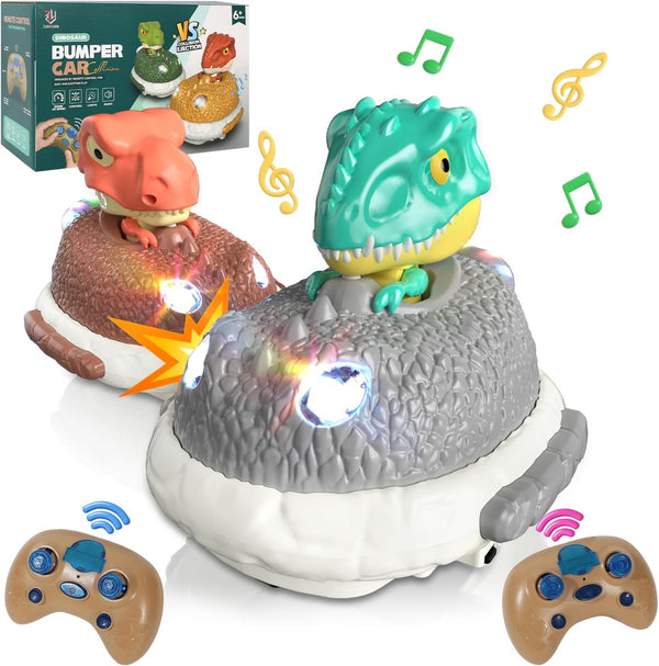 Mamikidlike Dinosaur Remote Control Car Toys Set, Dino RC Race Vehicles Playset, Electronic