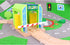 HANQIANN Pack Set,Wooden 3 Wooden Car Wash Station with Train Truck,Expansion Compatible with Railway Train Toy Train