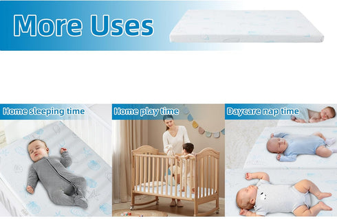 HDJOAPS Pack 38"x26"x3", Pack and Play Mattress Crib Mattress Pad for Playard, n Play Mattress with Soft Breathable
