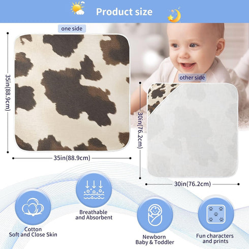 YANENDIE 30 30 Cowhide Pattern Baby Bath Towel, Hooded Baby Towel for Newborn x in - Muslin Cotton Baby Towels