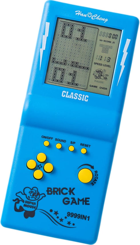 Brick Game Console: Retro Handheld Game Console with 3.5-inch Screen & Built-in 23 Games (Blue)