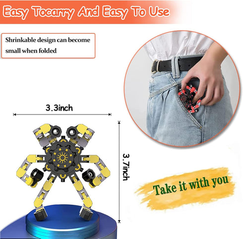 12 Pack Funny Sensory Fidget Toys, Deformable Chain DIY Robot Spinners for Stress Relief, Birthday Gifts, Goodie Bag