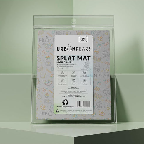 Disposable Splat Mats for Under High Chair - 30pcs, Eco-Friendly & Compostable, Splash Proof, Baby Led Weaning Supplies