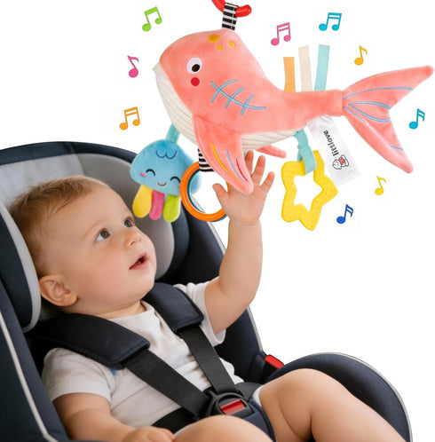 littlove Pull Musical Toys for Car Seat 6-12 Months, Travel Sensory Toy 3-6