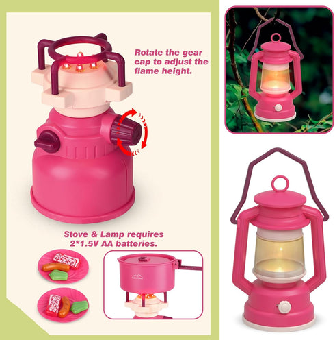 Set Set 3 4 5 6 Kids Camping with Tent - Pop Up Tent, Kids Play Tents Outdoor Toys Camping Tools Gift for Girls Age