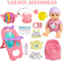 Set, PlaySet Set 15+ 12" RedCrab Baby Doll Toys Newborn Dolls with High Chair Stroller Feeding ,Tableware and Doll