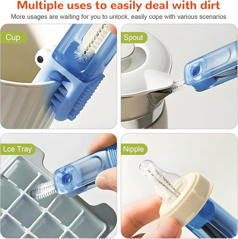 Generic 4 1 in Cup Lid Cleaning brush, Portable Crevice Cleaning Brush for Baby Bottle Gap Tight Spaces Cup