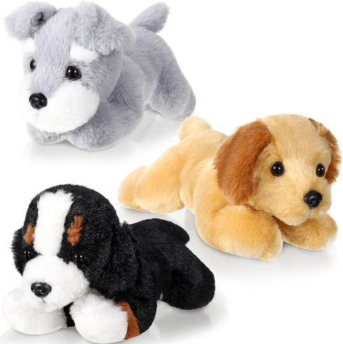 Skylety 3 Pcs Dog Stuffed Animal Plush Set - 7.87 Inch Soft Dog Pillow Toys for Christmas, Birthday, Home Decor