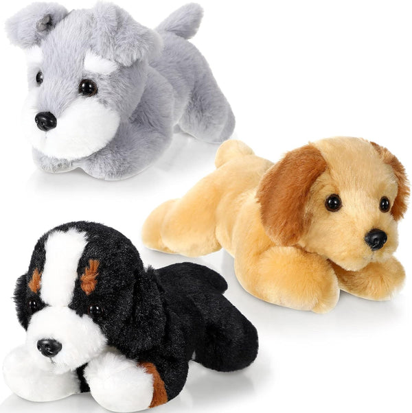Skylety 3 Pcs Dog Stuffed Animal Plush Set - 7.87 Inch Soft Dog Pillow Toys for Christmas, Birthday, Home Decor