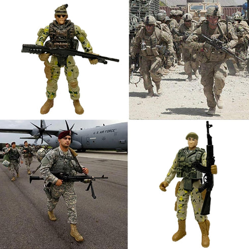 SCAHOW 6pcs 3 4 5 6 7+ Playsets Military Action Figures, Soldier Toys for Year Old Boys, Amy Men Action Figures