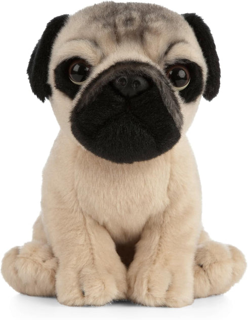 Living Nature Pug Puppy Stuffed Animal - Fluffy 6 Inches Soft Toy Gift for Kids