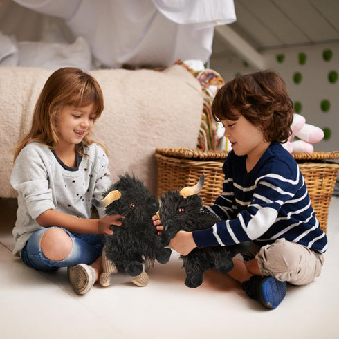 Cute Highland Cows Stuffed Animals - 10.5" Realistic Cow Plush Toy, Farm Plushie Gift for Kids