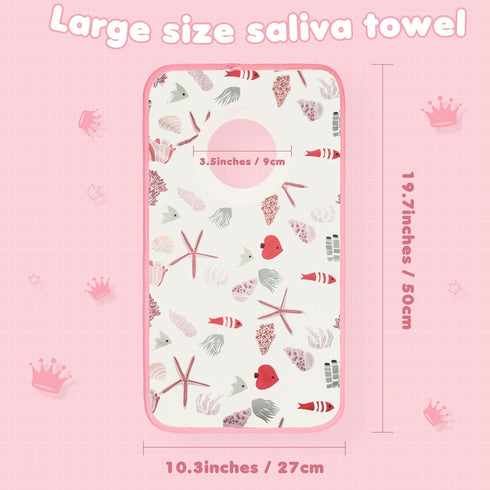 5 Newwiee Pcs Large Towel Bib Toddler for Baby Toddler Cloth Bib Soft Pullover Baby Absorbent Full Coverage Drooling