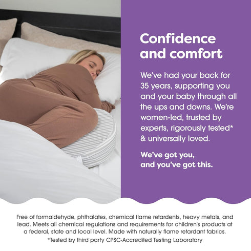 Boppy Wedge Pregnancy Pillow - Compact Support Wedge Maternity Pillow for Back, Knees, Pelvic Floor at Home, Office