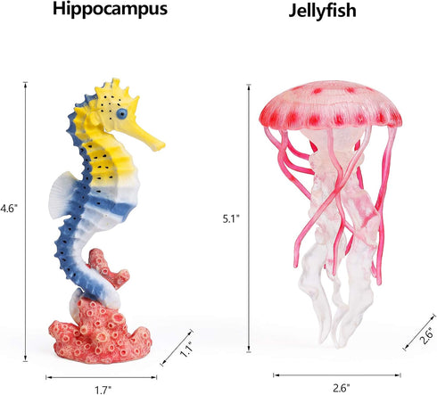 8pcs Playset UANDME Sea Animal Figures Realistic Ocean Animal Figurines Toy for Kids Cake Toppers Decoration