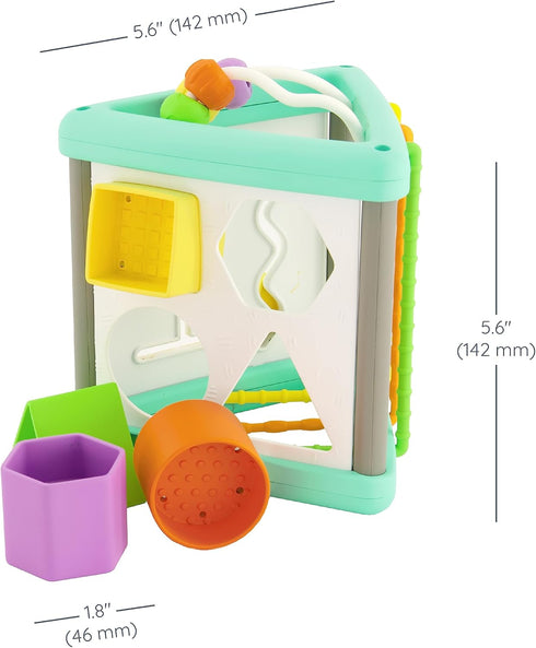Infantino Activity Triangle & Shape Sorter with 4 Shapes, Bendy Bars, Maze Tracks for Infants & Toddlers 6M+