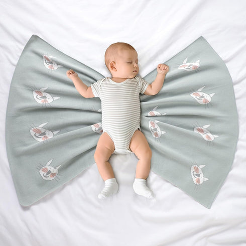 40 30 inches Hadetoto Baby Blankets for Boys and Girls, Newborn Knitted Cotton Swaddle Blankets Neutral Crochet