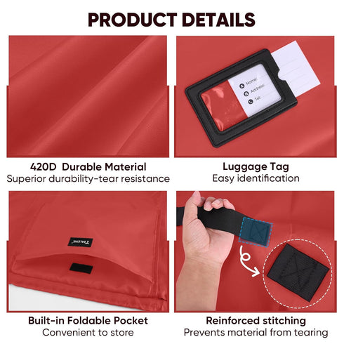 3 BALEINE Car Seat Travel Bag for Airplane, Water-Resistant Car Seat Bags for Air Travel, Foldable Cover with Handles