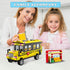 WEMEWEME Set 6+ 488PCS School Bus Building Blocks for Kids Creative Vehicle Toy with Movable Wheels Compatible