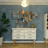 iLAND Dollhouse Furniture 1/12 Scale Dining-Room, Wooden Miniature Table Chair & Cabinet (8pcs)