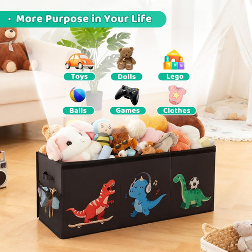 Box,150L Lid,40"x14"x16" Extra Large Toy Sturdy Dinosaur Collapsible Storage with Kids Storage Organizer,Chest Bin