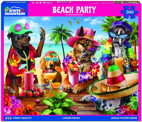 White Mountain Puzzles - Beach Party - 500 Piece Jigsaw Puzzle