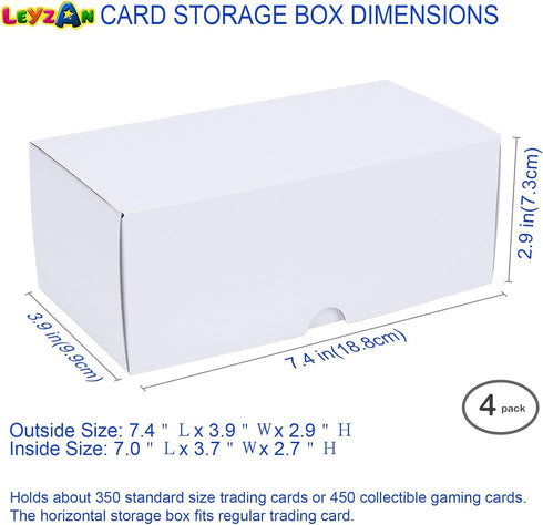 Trading-Card Storage Box, 4-Pack • 400 Count Corrugated Cardboard Storage Box with Dividers & Labels for TCG/Magic/Mtg