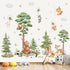 wondever Large Woodland Animal Tree Wall Stickers Forest Animals Bear Deer Dandelion Peel and Stick Wall Art Decals