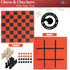 Hi-Q 3-in-1 Set Chess, Checkers & Tic-Tac-Toe Game Double-Sided Folding Board Staunton Style Pieces & Interlocking