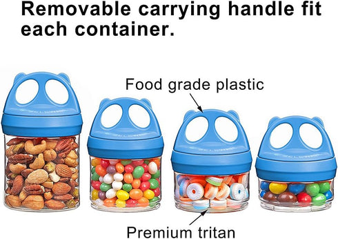 BeneLabel Stackable Food Storage Containers with Twist Lock System - 31 oz BPA-Free Tritan (Blue)