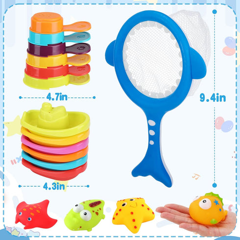 17Pcs 1-3 Swimming Small Water Table Toys for Toddlers - Super Easy to Clean, Baby Bath Toys Water Table Accessories