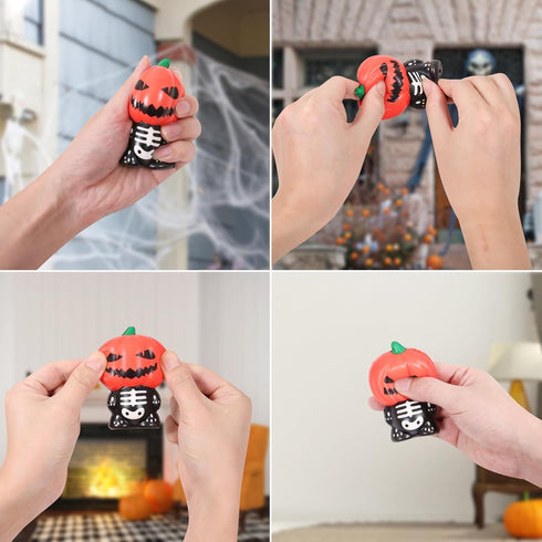 FauKait 6 Toddlers(6pcs-2) New Pcs Halloween Squishy Toys,Halloween Squishies Party Favors Slow Rising Gift Box