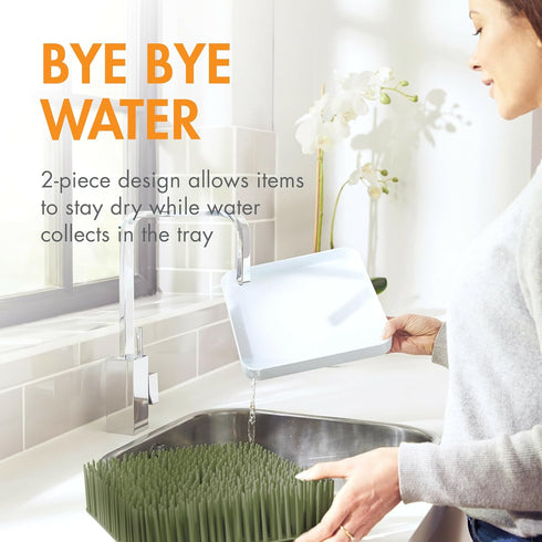 Countertop 13.5 11 2.5 Boon Lawn Baby Bottle Drying Rack with Antimicrobial Tray - Baby Bottle Rack and Organizer
