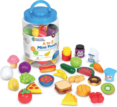 Learning Resources A to Z Mini Foods, Pretend Play Kitchen Accessories for