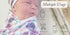 Newborn Floral Print Blanket Baby Stretch Wrap Swaddle Receiving Blanket with Matching Headband and Beanie (Purple