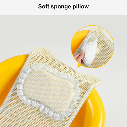 Shanrya Baby Bath Tub Net, Baby Bath Seat, Safe Skid Resistance Lightweight Stretchable Soft Touch Yellow Bathtub