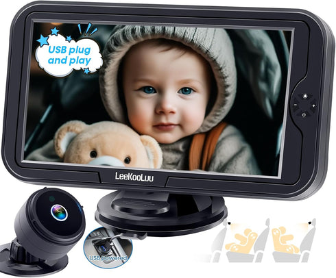 LeeKooLuu Carseat Car Camera for Baby: HD 1080P Display Real-Time Monitoring for Infants