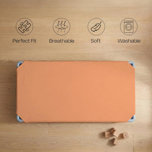 Pack 12 22 52 Inches of Cot Sheet for Daycare Preschool Cot Bed Polyblend Fabric with Corner Elastic Fits Toddler