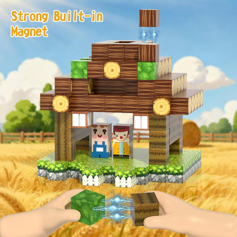 54PCS Set 3-5, 3+ Travel Magnetic Blocks, Mini Magnet Toys for Kids,Magnetic Building Blocks Cube, Portable Magnetic