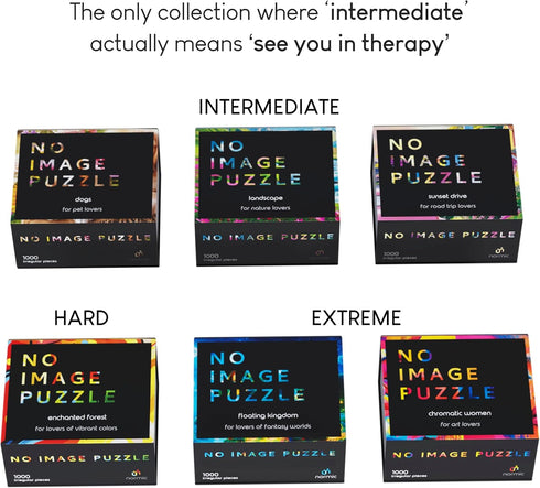 1000 No Image Puzzle Irregular Pieces Extreme Difficult Jigsaw Challenge Adults Hardest Puzzle No Guide Ultimate Brain