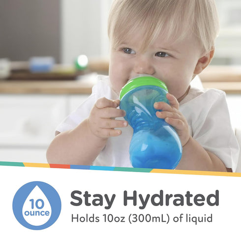 Nuby Clik-It Soft Spout No-Spill Easy Grip Sippy Cup for Boys - 10 Oz (3-Pack) - 6+ Months