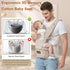 6-in-1 Baby Carrier with Hip Seat, Baby Carrier Newborn to Toddler, Adjustable Detachable Infant Toddler Carrier