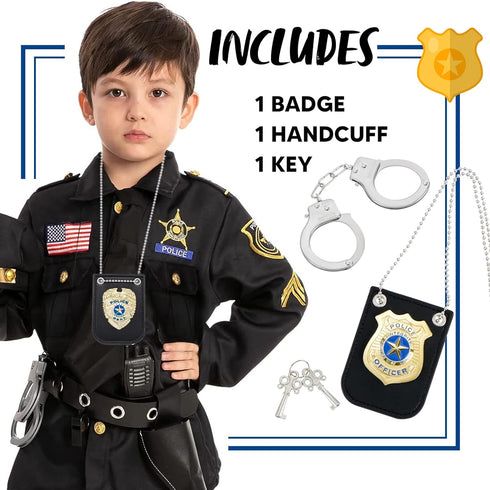 Spooktacular Creations Police Pretend Play Toy Set, Detective Role Play Accessory for Classroom Dress Up