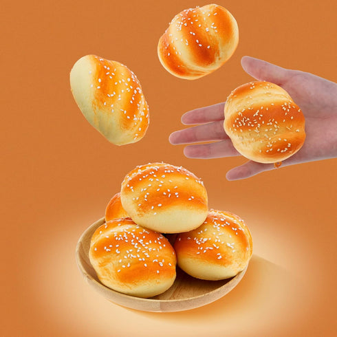 6 Gresorth PCS Artificial Sesame Bread Fake Breads Decoration Faux Sesame Dessert Cake Decor PU Material Bread Model