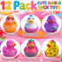 QZPQZP Kids,12PCS Rubber Ducks for Toddler Bath Toys, Baby Pool Bathtub Toys, Assorted Duckies in Bulk for Girls Party