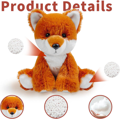 Hideekoog 1-3 -8.5 Inch Fox Stuffed Animal Toy, Soft Huggable Fox Plush Toys for Kids, Cute Animal Gift for Boys Girls